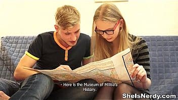 She Is Nerdy – This blonde teeny is in the city